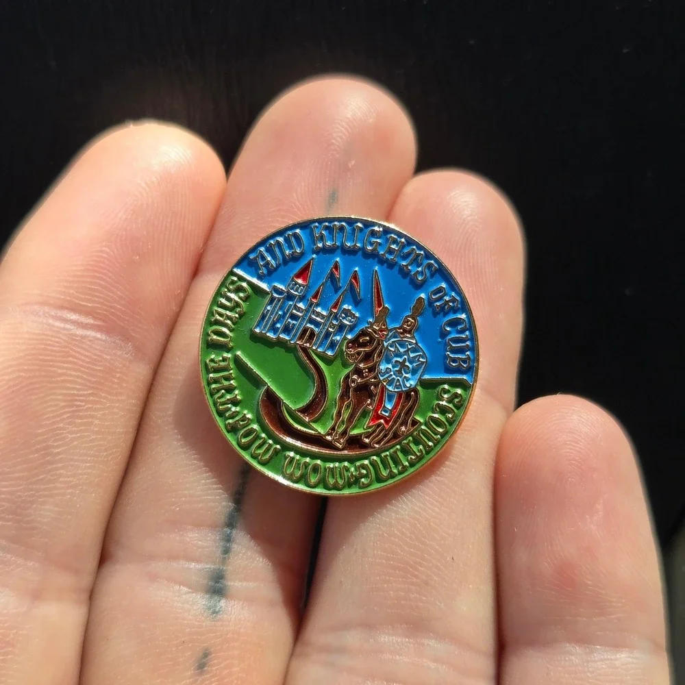 VTG BSA Pow Wow Pin Days & Knights Cub Scouting Boy Scouts Of America Green Gold